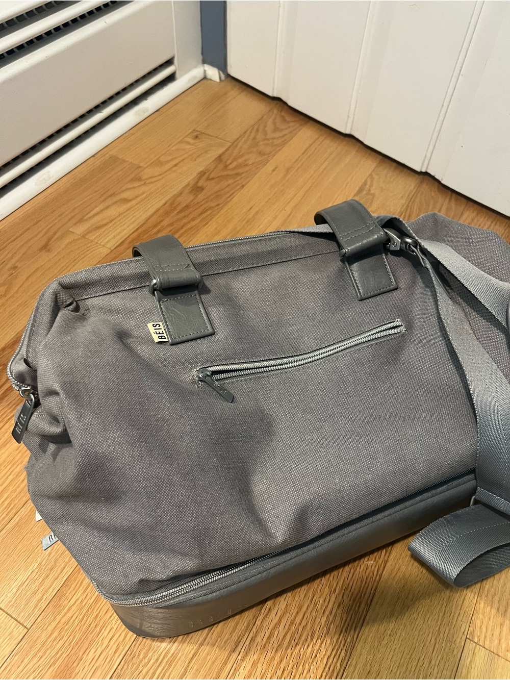 BEIS Charcoal Gray Travel Duffel with Removable Shoulder Strap